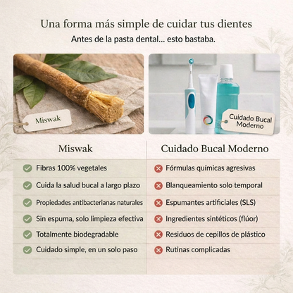 Miswak™ El cepillo de dientes original de la naturaleza.
